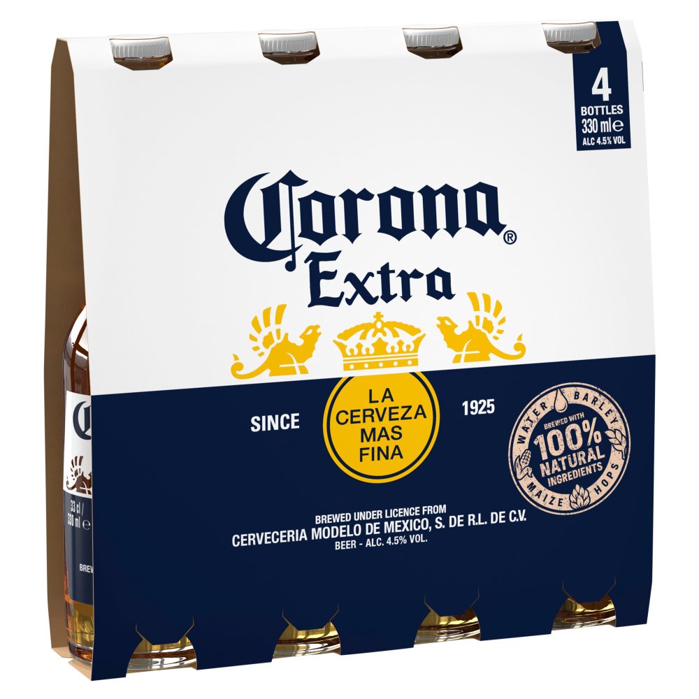 Corona Extra Premium Lager Beer bottles 4x330ml