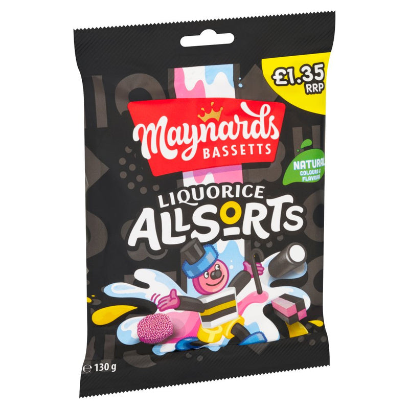 Maynards Bassetts Liquorice Allsorts Sweets Bag 130g