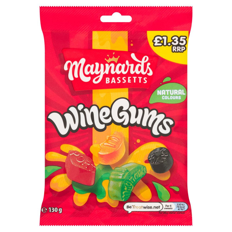 Maynards Bassetts Wine Gums Sweets Bag 130g