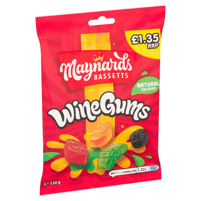 Maynards Bassetts Wine Gums Sweets Bag 130g