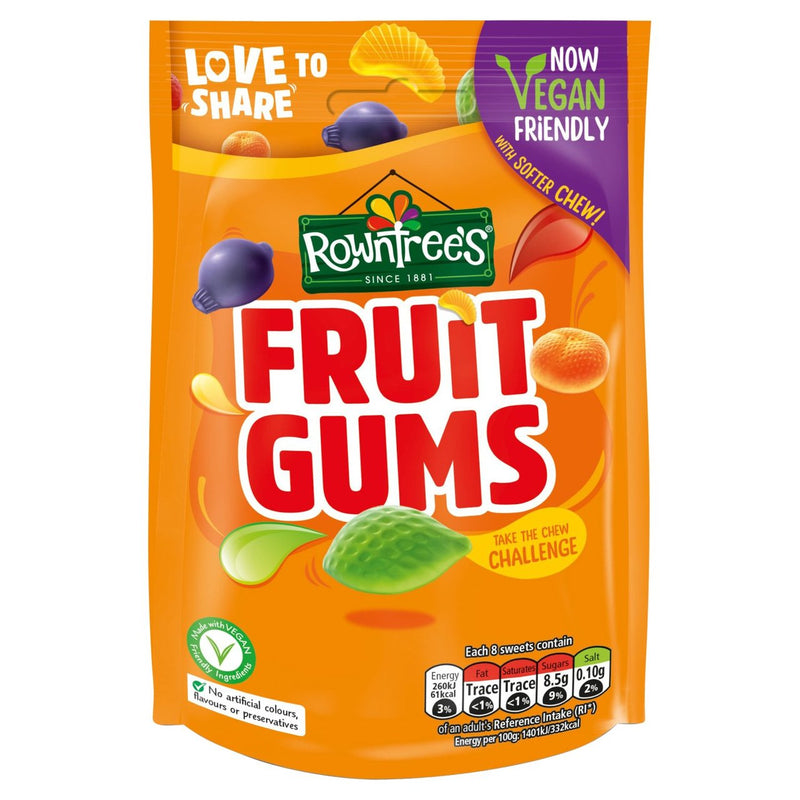 Rowntree's Fruit Gums Vegan Friendly Sweets Sharing Bag 120g - Moo Local