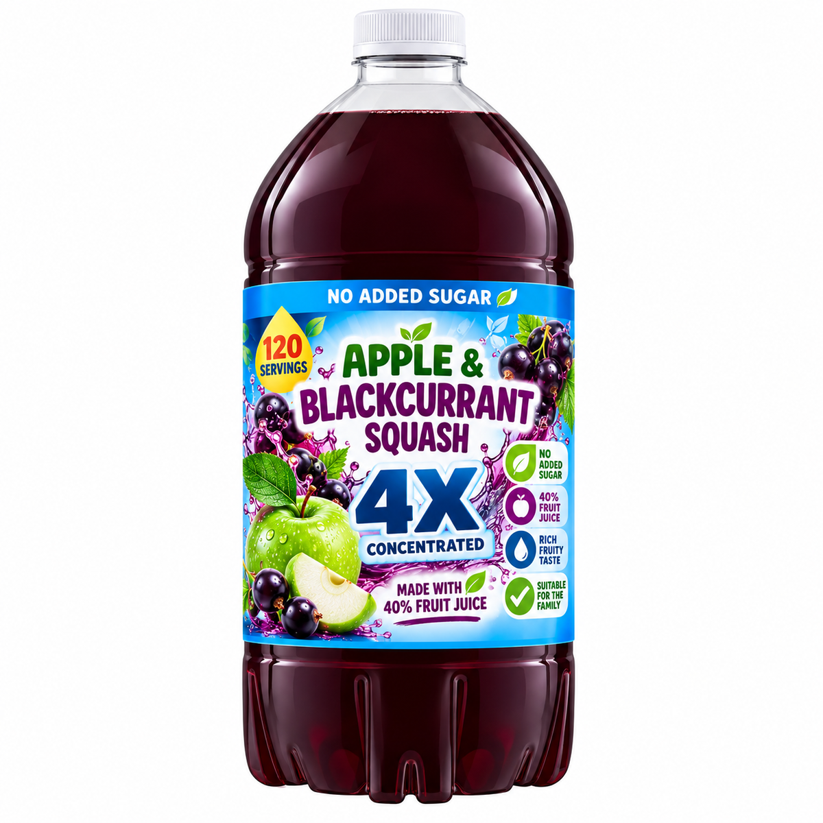 Quadruple Strength Apple & Blackcurrant Squash 1.5 Litre