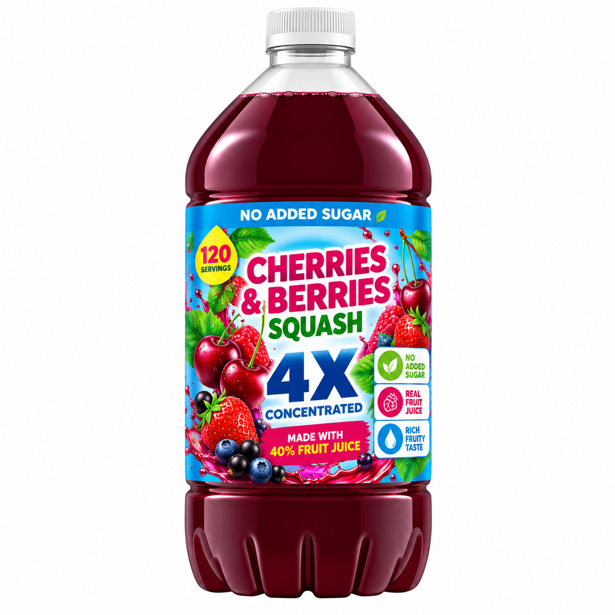 Quadruple Strength Cherries & Berries Squash 1.5 Litre