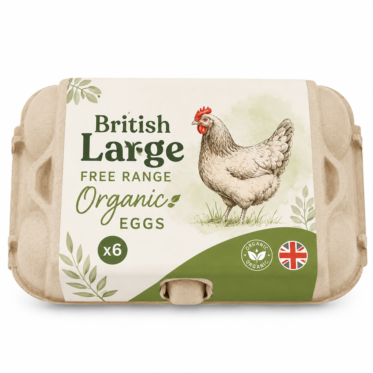 British Large Free Range Organic Eggs  x6 [Retailer's Own Brand]