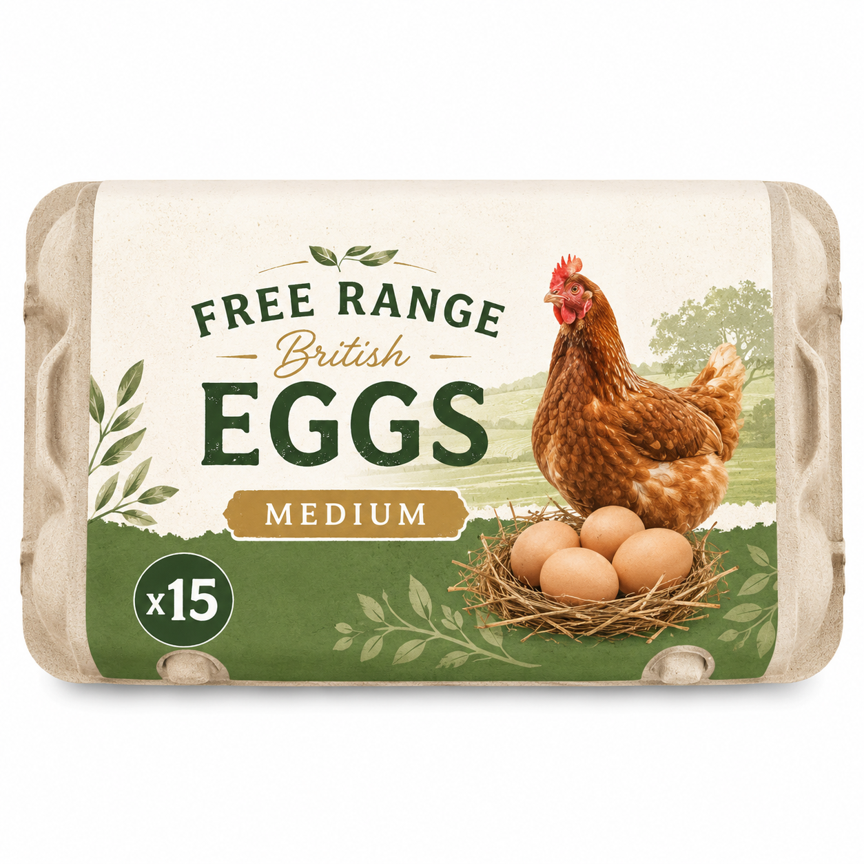 British Free Range Medium Eggs x15 [Retailer's Own Brand]