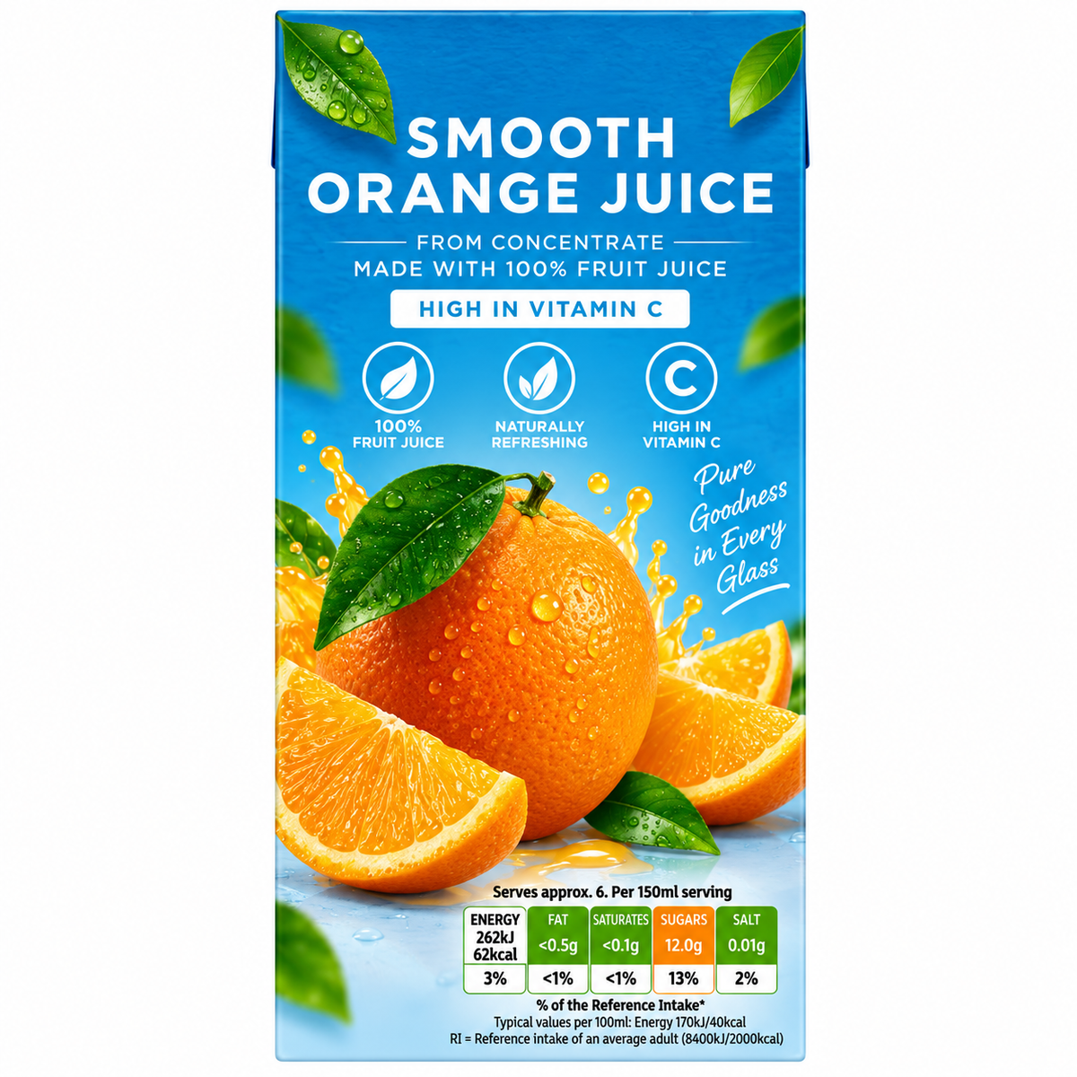 Pure Orange Juice 1 Litre [Retailer's Own Brand]