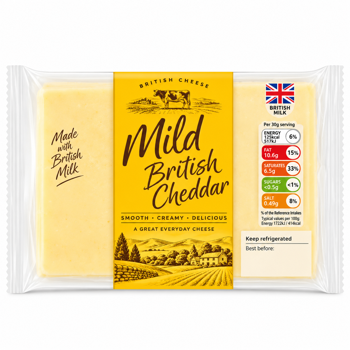British Mild Cheddar Cheese 220g