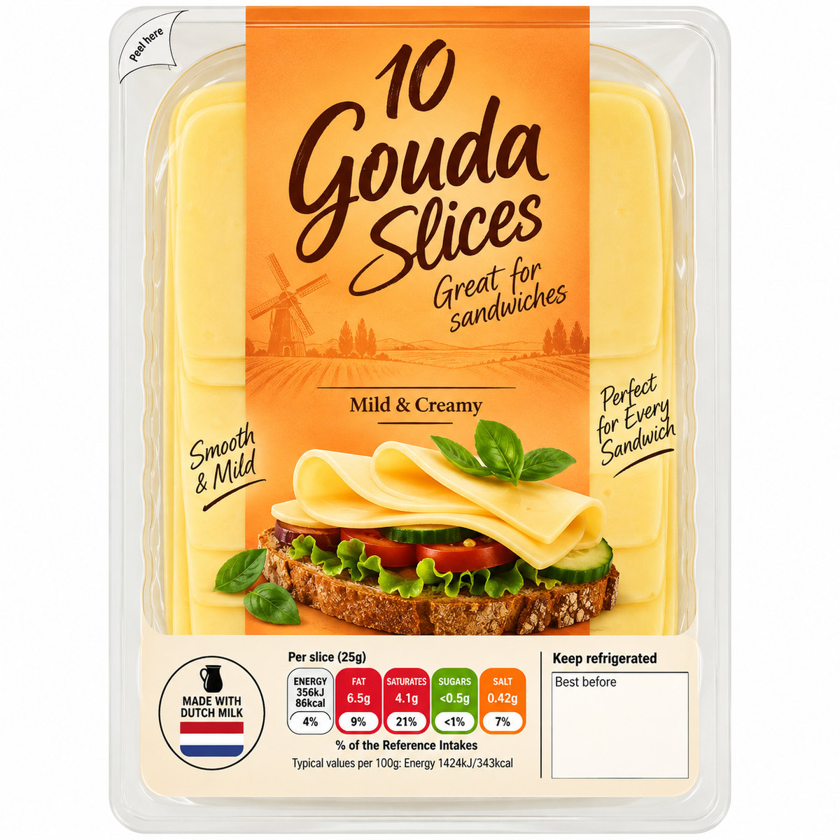 Gouda Cheese Slices 250g