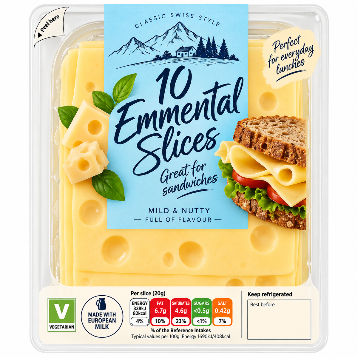 Emmental Cheese Slices 250g