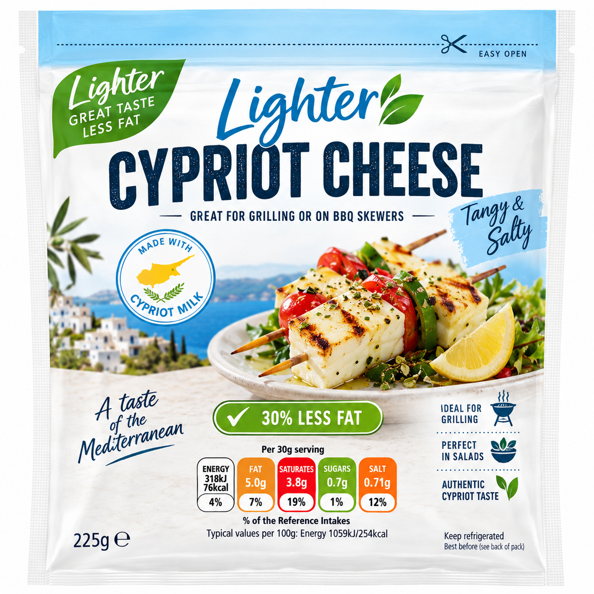 Lighter Cypriot Halloumi Cheese 225g
