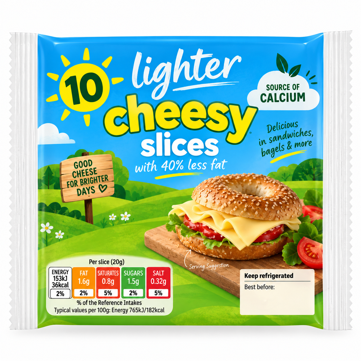 Reduced Fat Cheesy Slices 200g