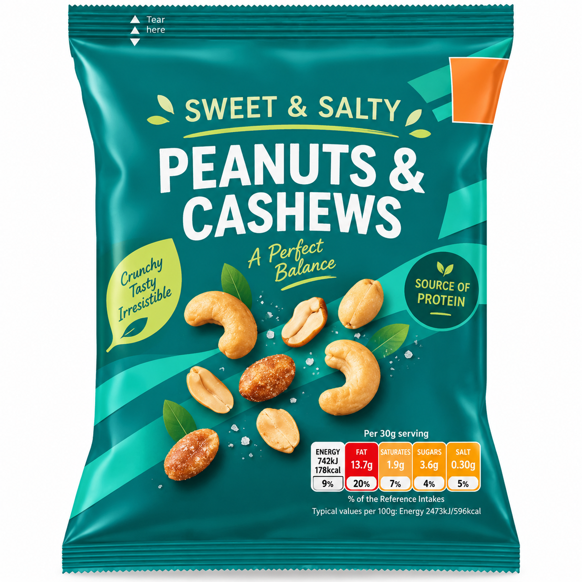 Sweet & Salty Peanuts & Cashews 200g