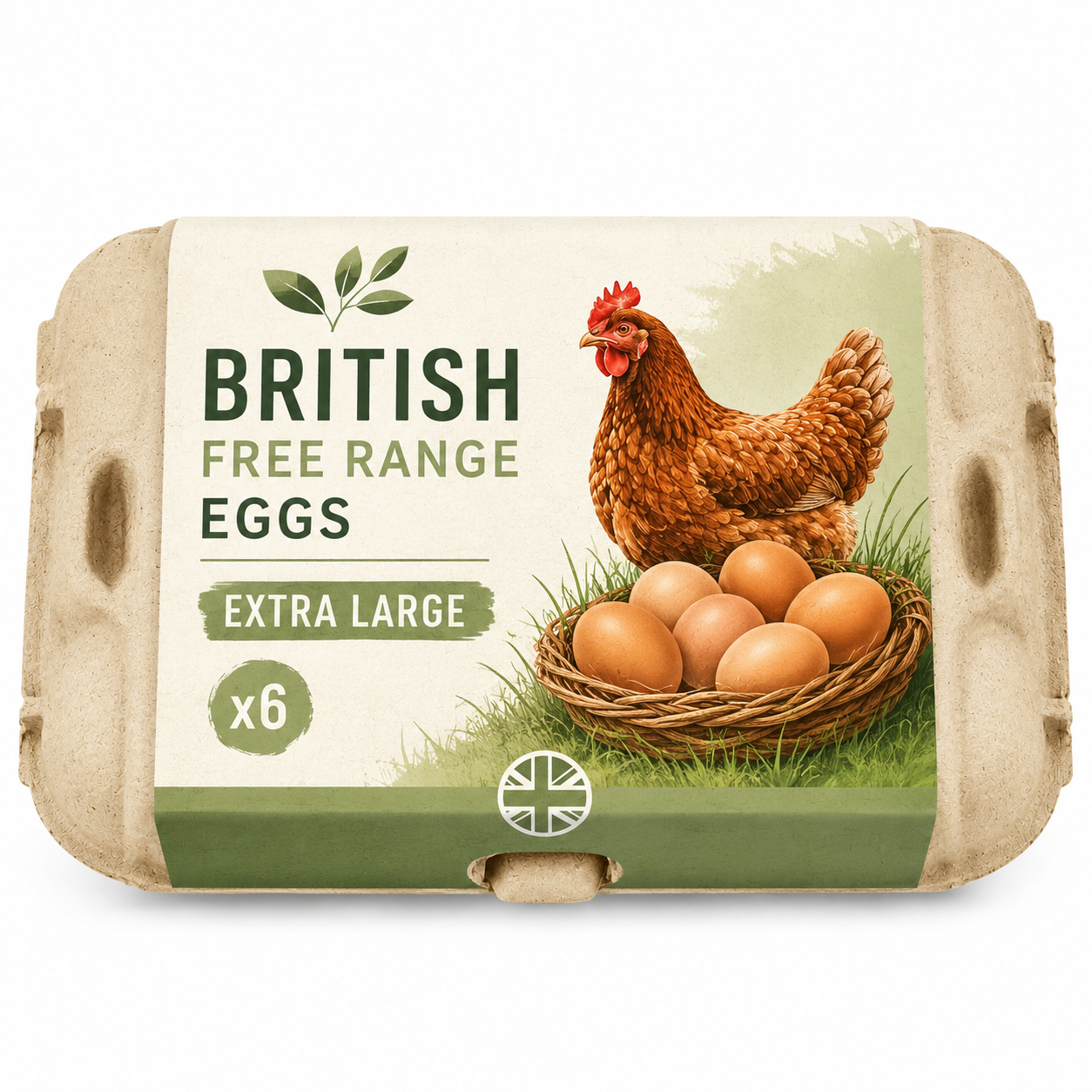 British Free Range Eggs Extra Large x6 [Retailer's Own Brand]