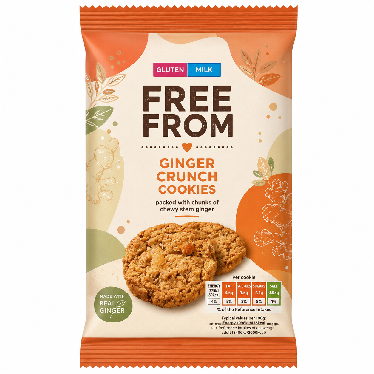 Free From Ginger Crunch Cookies 150g [Retailer's Own Brand]