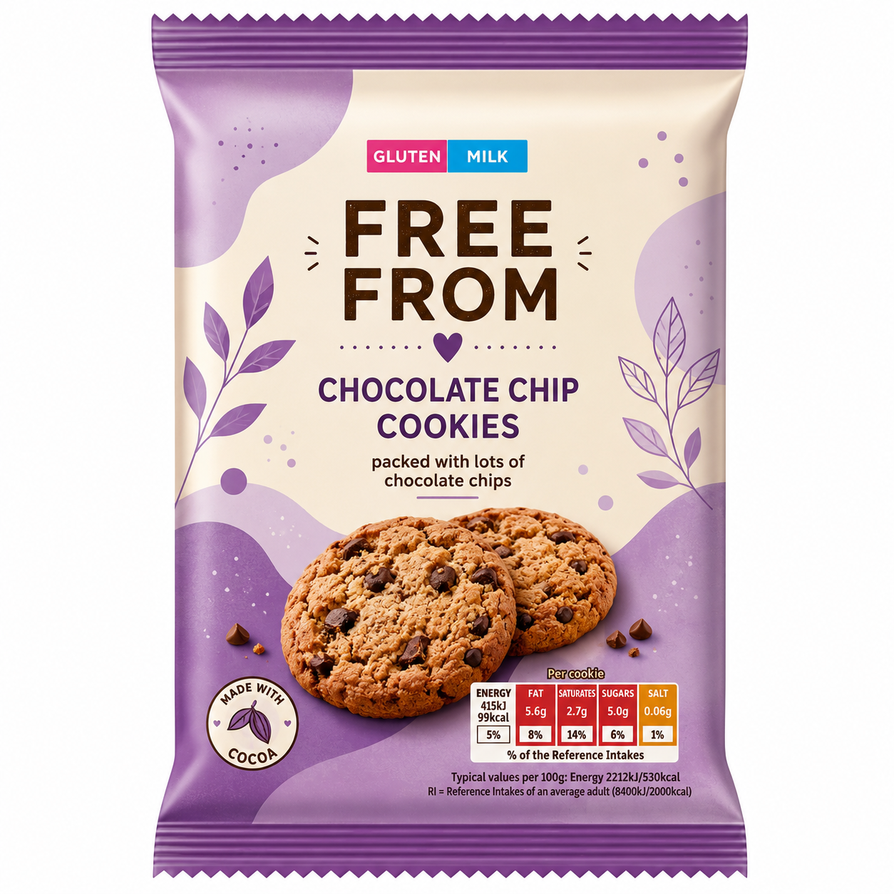 Free From Chocolate Chip Cookies 150g [Retailer's Own Brand]