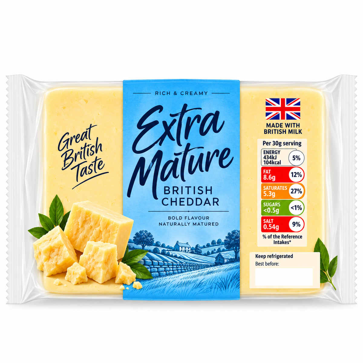 British Extra Mature Cheddar Cheese 220g