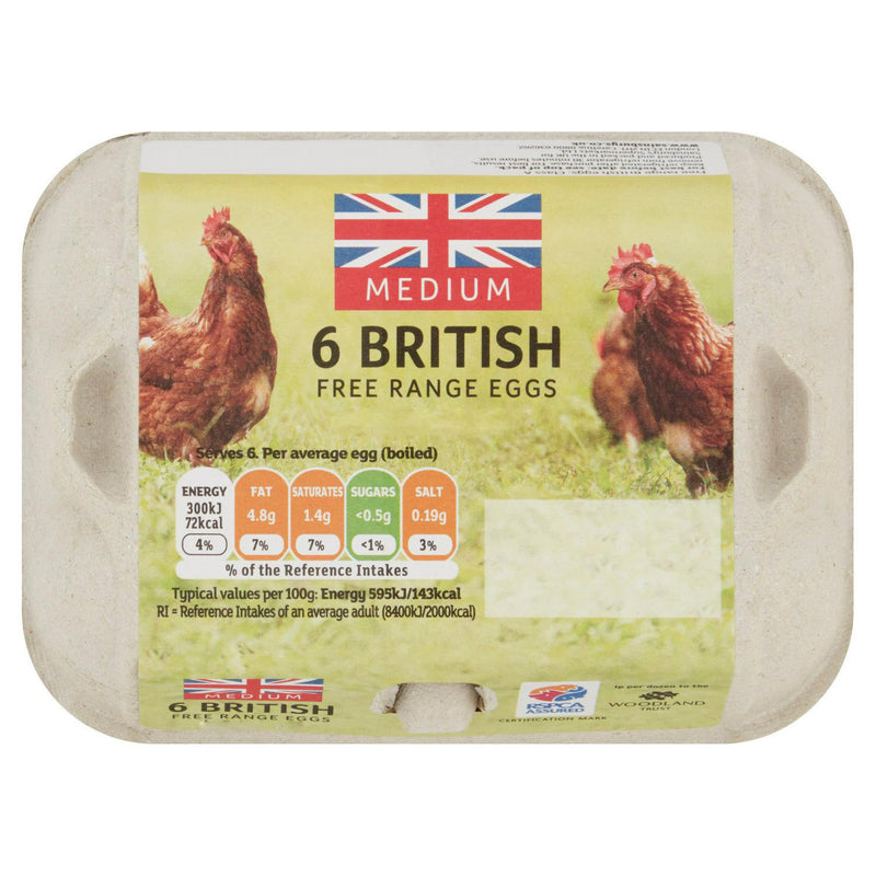 British Medium Free Range Eggs x6 - Moo Local