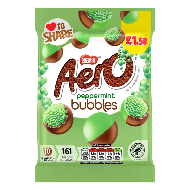 Aero Bubbles Peppermint Mint Chocolate Sharing Bag 80g