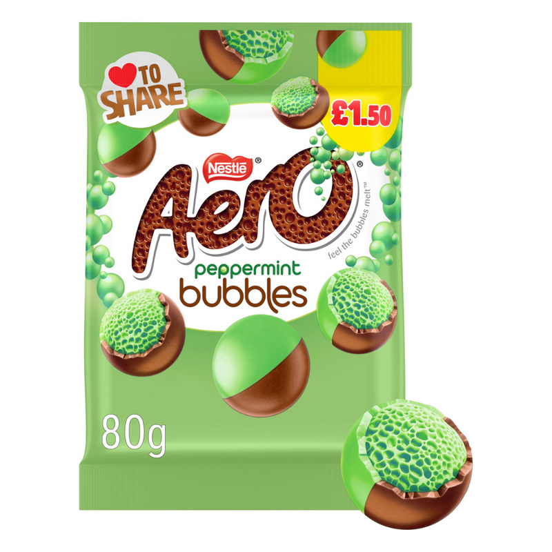 Aero Bubbles Peppermint Mint Chocolate Sharing Bag 80g