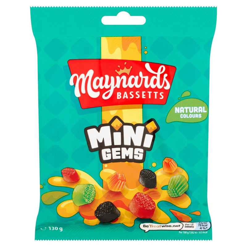 Maynards Bassetts Mini Gems Sweets Bag 130g