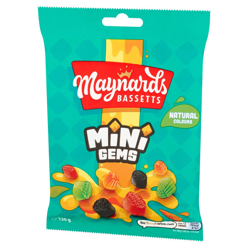 Maynards Bassetts Mini Gems Sweets Bag 130g