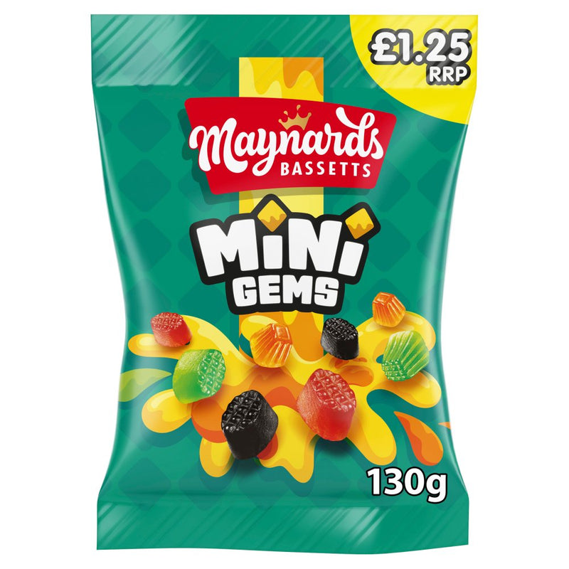 Maynards Bassetts Mini Gems Sweets Bag 130g - Moo Local