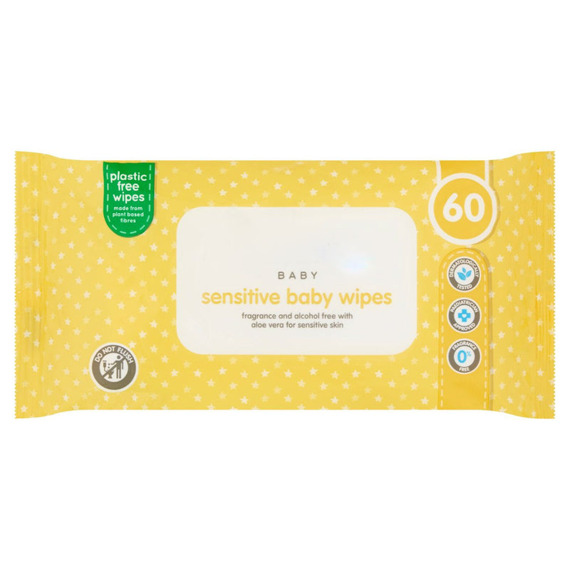 Sensitive Fragrance Free Baby Wipes 60 Per Pack - Moo Local