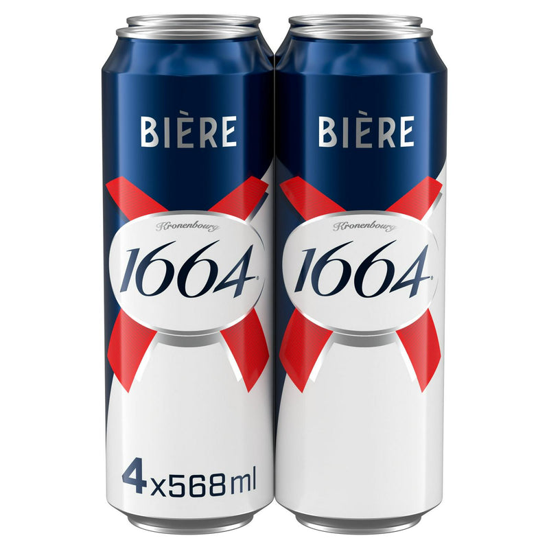 Kronenbourg 1664 Lager Beer Cans Pint 4 x 568ml