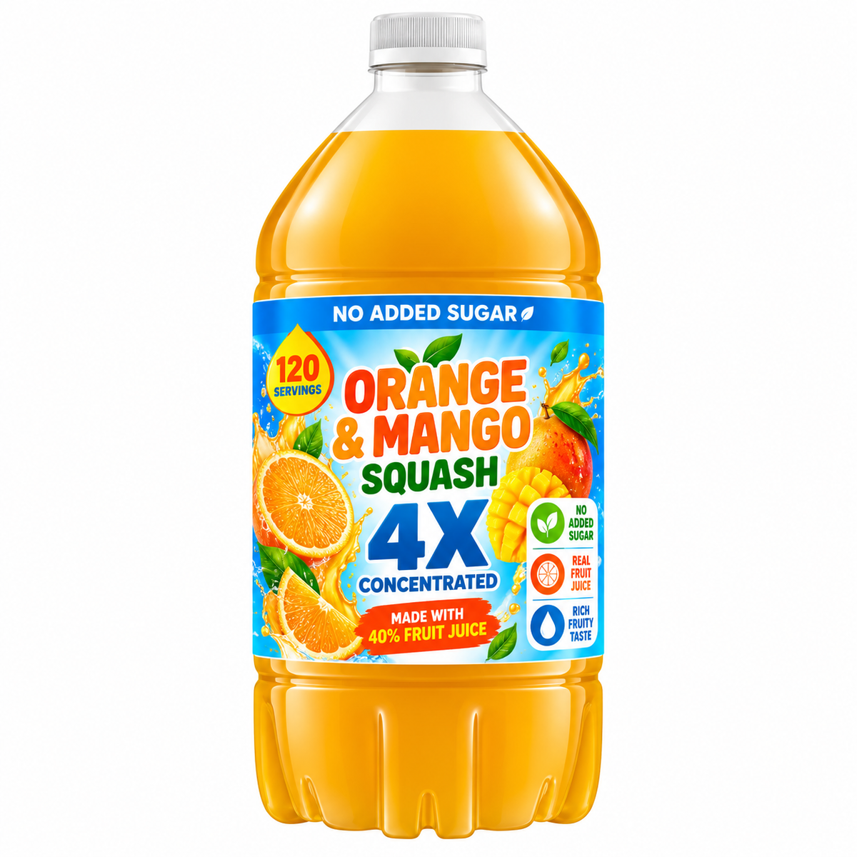 Quadruple Strength Orange & Mango Squash 1.5 Litre
