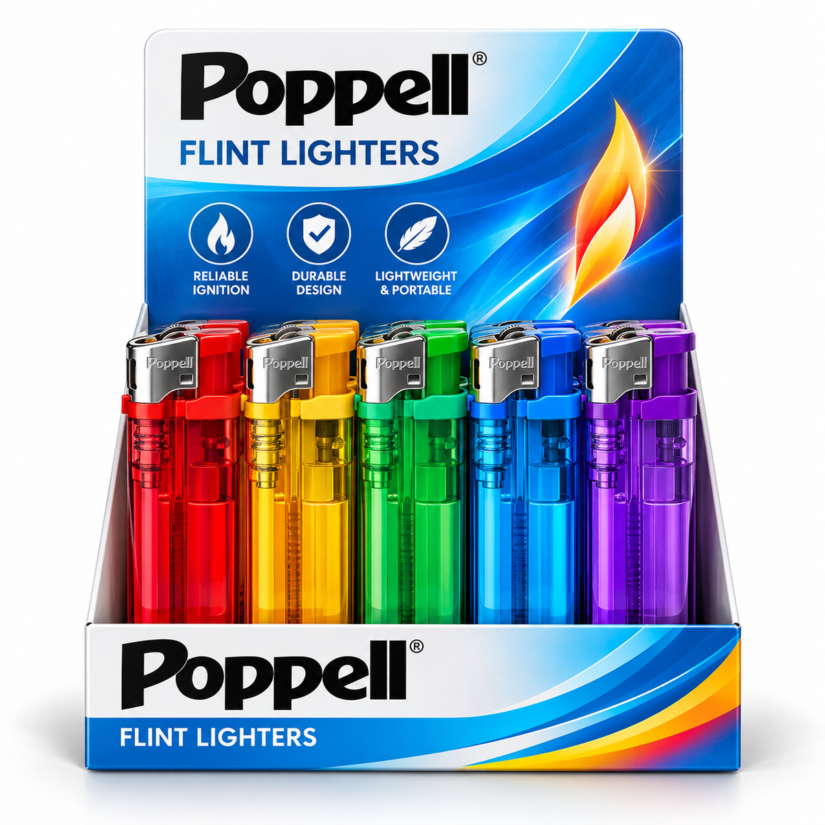Poppell Electronic Lighter X1 Each (Design & Colours may vary)