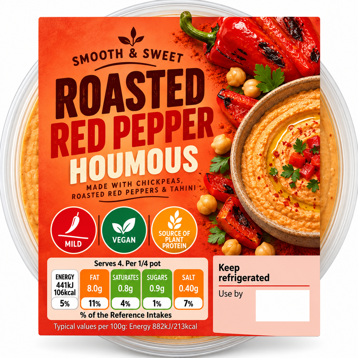 Roasted Red Pepper Houmous Dips 200g [Retailer's Own Brand]