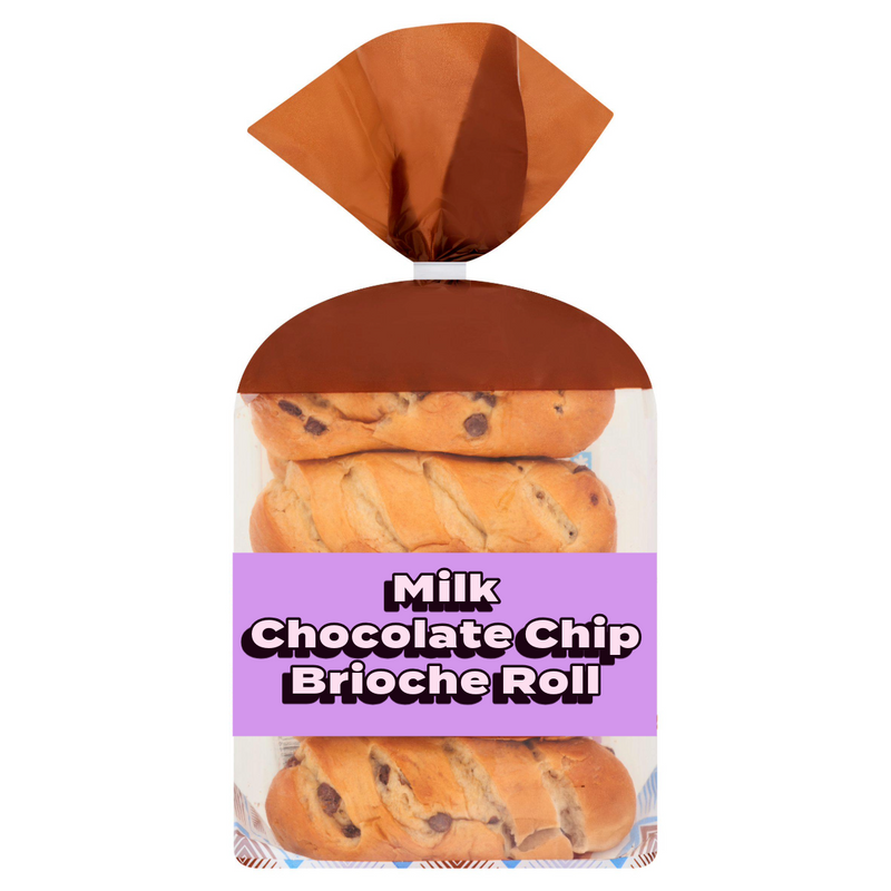 Milk Chocolate Chip Brioche Roll x8 [Retailer's Own Brand]