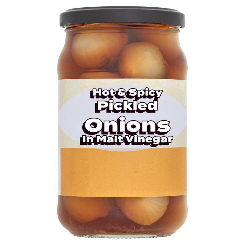 Hot & Spicy Pickled Onions in Malt Vinegar 440g