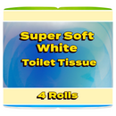 Super Soft White Toilet Tissue Double Rolls x4 Rolls [Retailer's Own Brand]