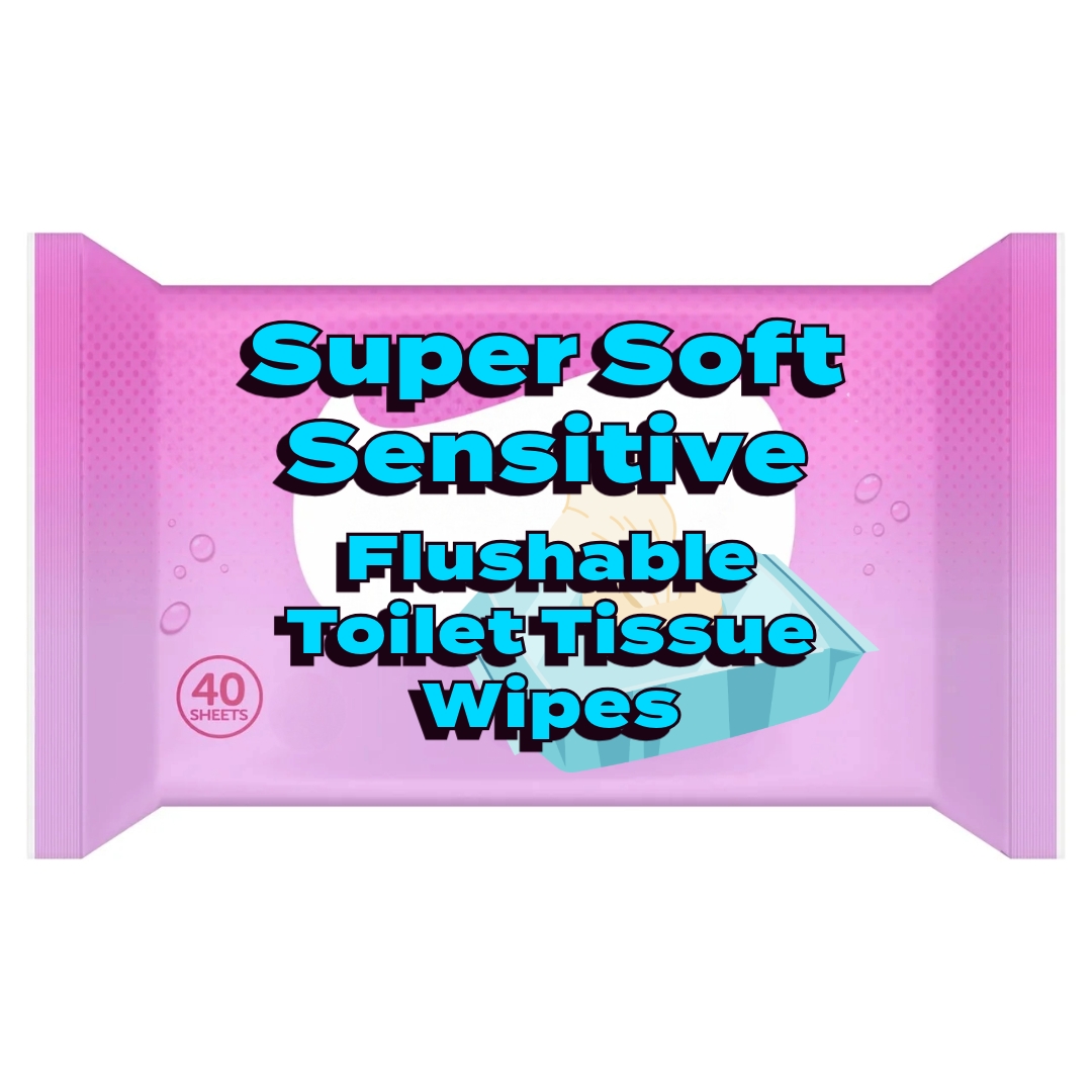 Super Soft Flushable Moist Toilet Tissue, Sensitive x40 Wipes [Retailer's Own Brand]