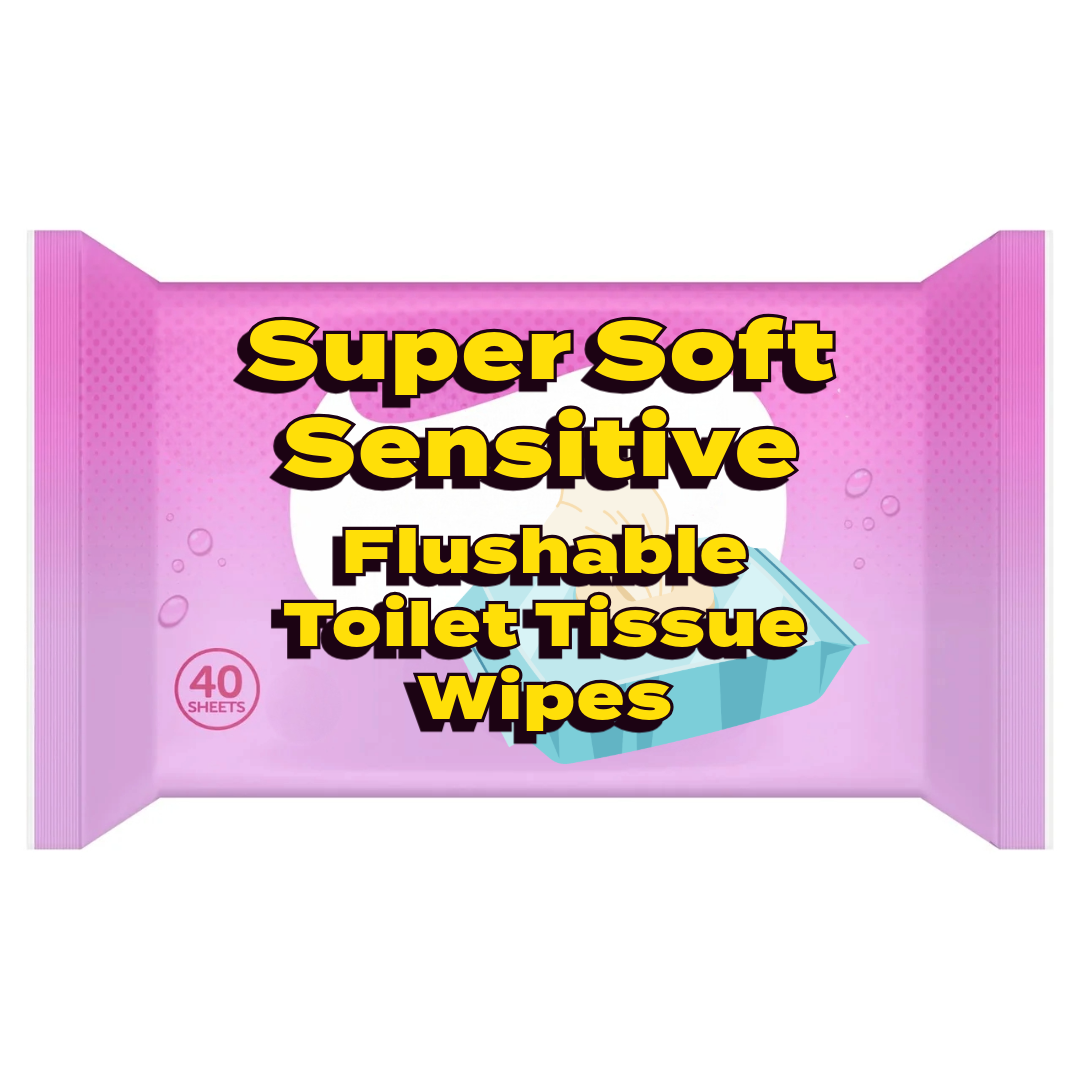 Super Soft Flushable Moist Toilet Tissue, Sensitive x40 Wipes [Retailer's Own Brand]