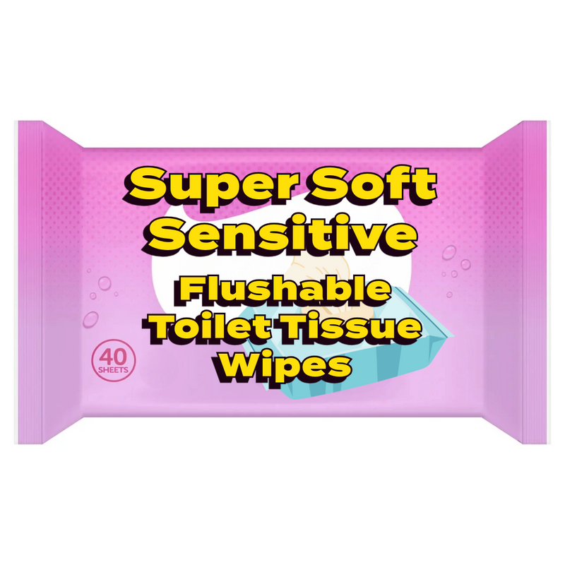Super Soft Flushable Moist Toilet Tissue, Sensitive x40 Wipes [Retailer's Own Brand]