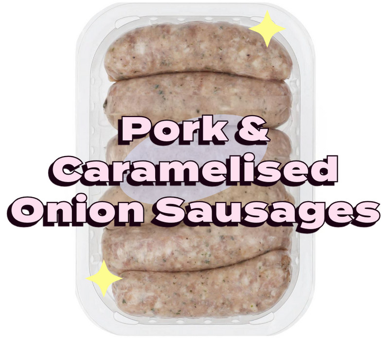 British 6 Pork & Caramelised Onion Sausages 400g