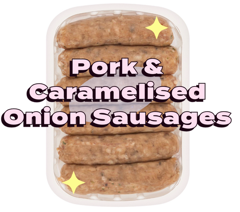 British 6 Pork & Caramelised Onion Sausages 400g