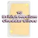British Medium 10 Cheddar Cheese Slices 240g