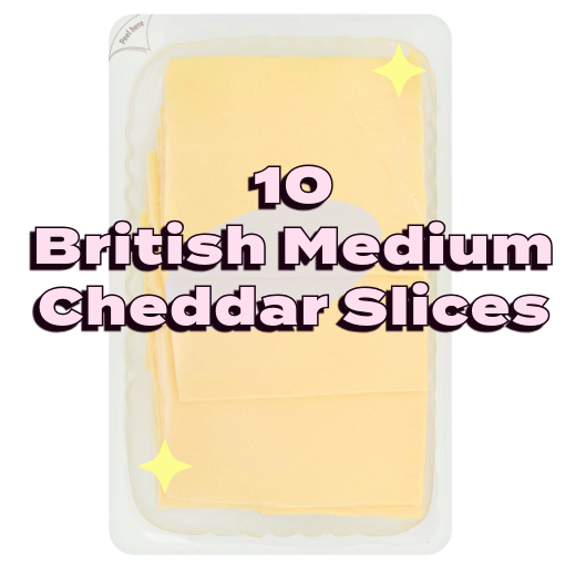 British Medium 10 Cheddar Cheese Slices 240g