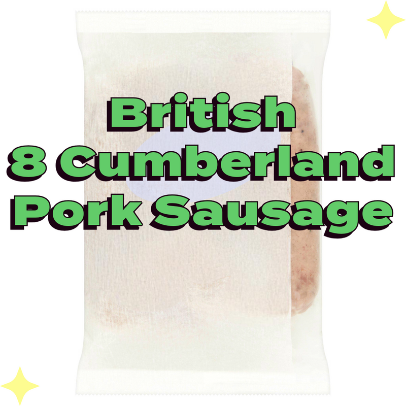 Butcher's choice Cumberland British Pork Sausage x8 454g