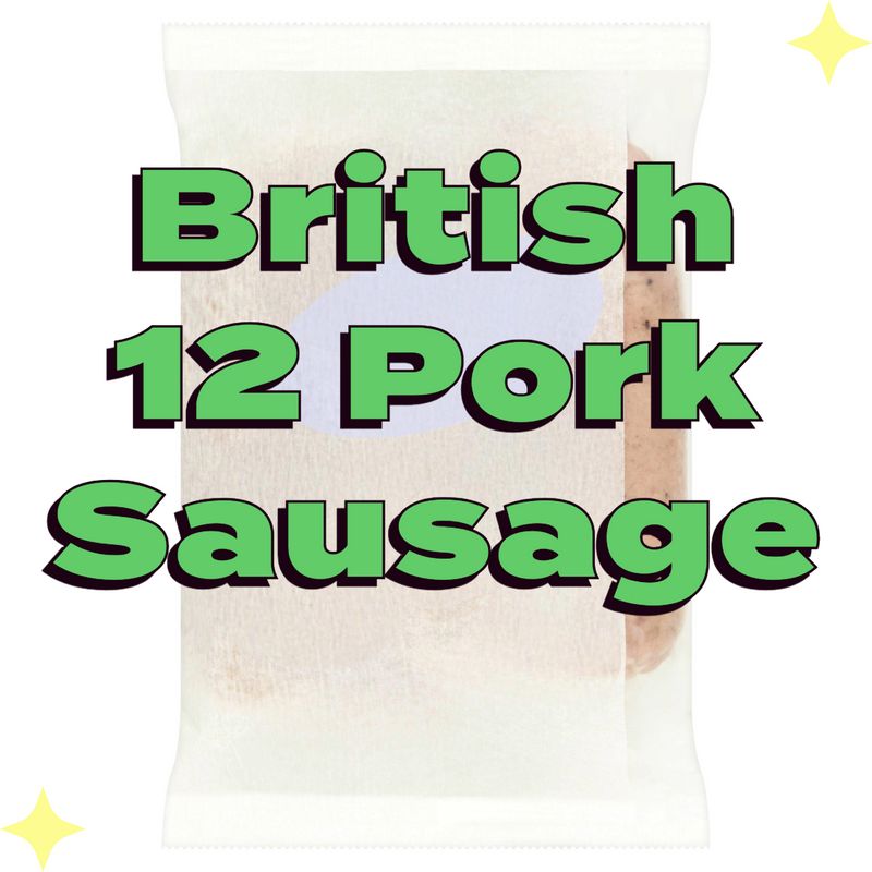 Butcher's choice British Pork Sausage x12 681g