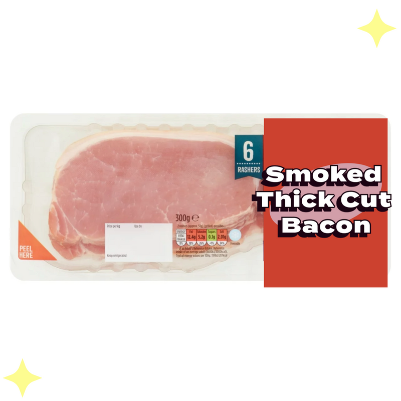 Smoked Thick Cut Back Bacon Rashers X6 300g