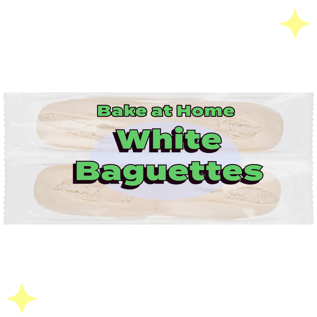 White Bake At Home Baguettes x 2