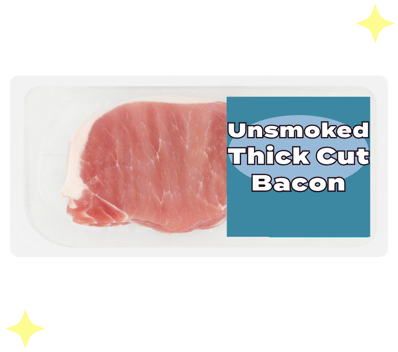 Unsmoked Thick Cut Back Bacon Rashers x6 300g