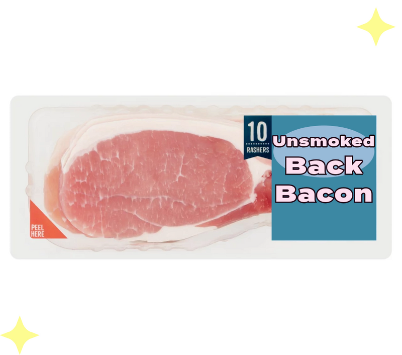 Unsmoked Back British Bacon Rashers x10 300g