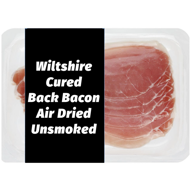 Unsmoked Air Dried Wiltshire Cured Back Bacon Rashers x8 240g