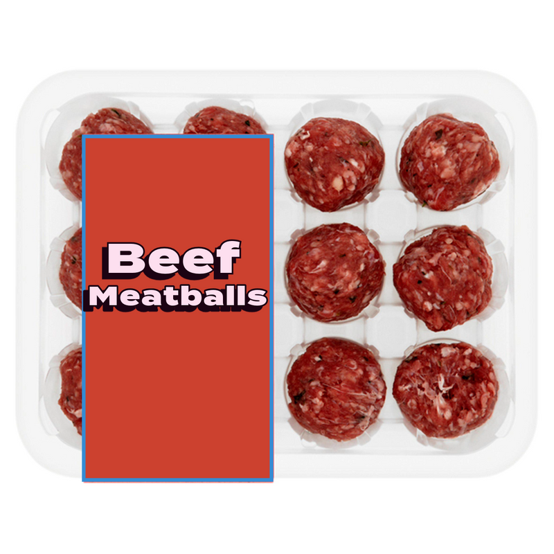 British or Irish 10% Fat 12 Beef Meatballs 350g