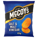 McCoy's Salt & Malt Vinegar Flavour Ridge Cut Potato Crisps 65g